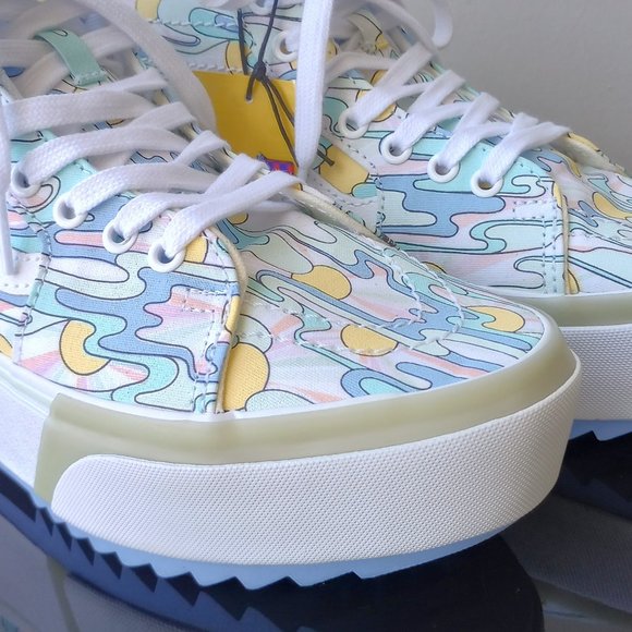 Vans Women's Sk8-Hi Tapered Stacked / Platform UV Ink Sunwaves Canvas Sneaker - Picture 5 of 15